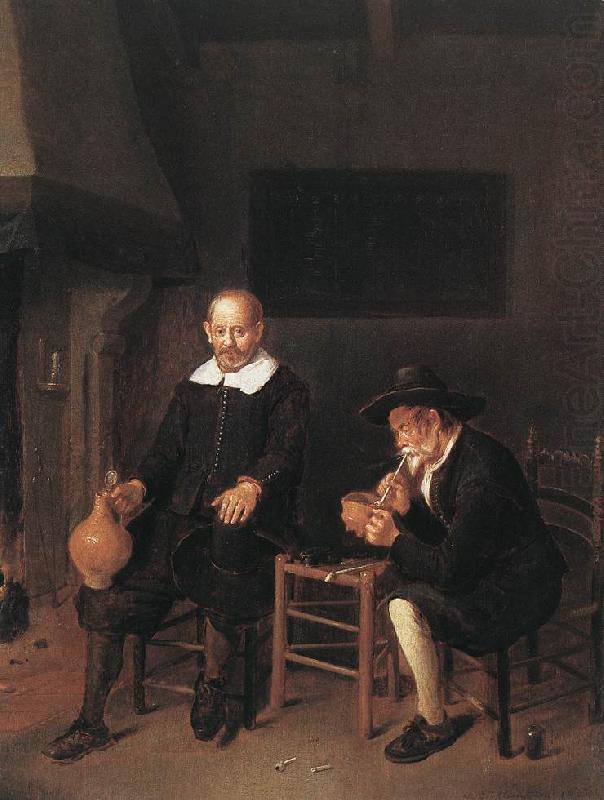 BREKELENKAM, Quiringh van Interior with Two Men by the Fireside f china oil painting image